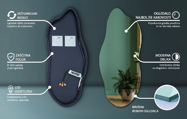 Espejo original con luz led 40x90 cm