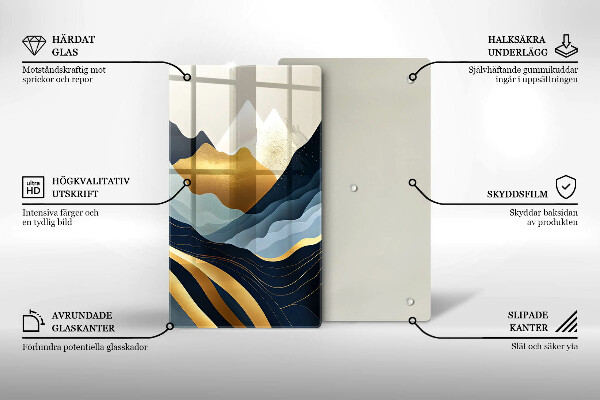 De vidrio templado Montañas abstractas