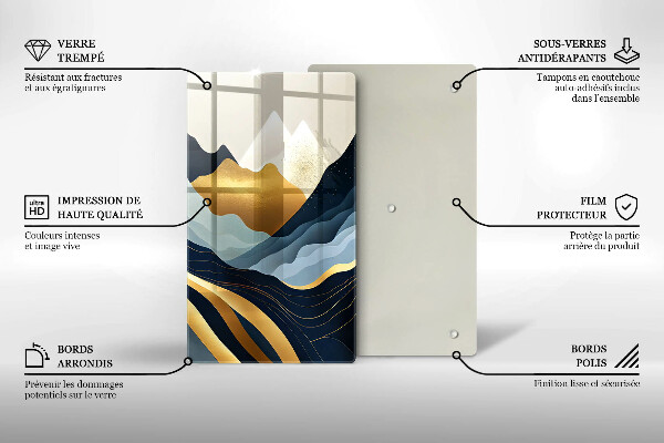 De vidrio templado Montañas abstractas