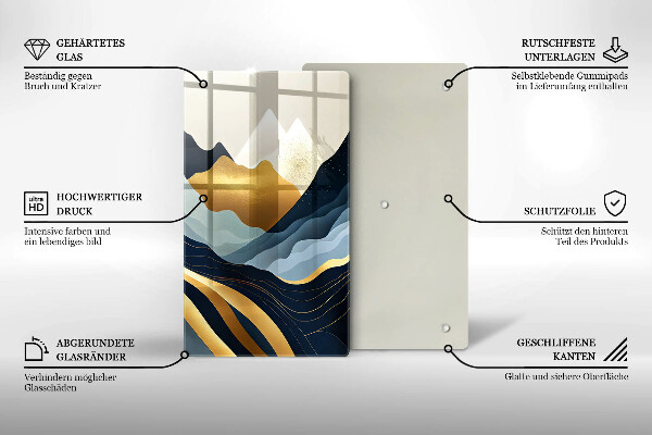 De vidrio templado Montañas abstractas