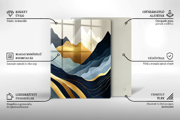 De vidrio templado Montañas abstractas