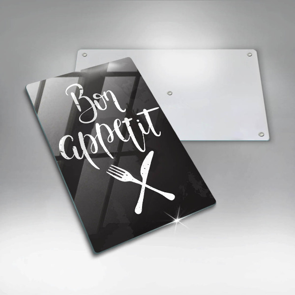 De vidrio templado Inscripción de Bon appetit