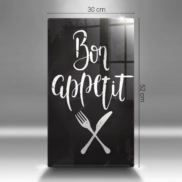 De vidrio templado Inscripción de Bon appetit
