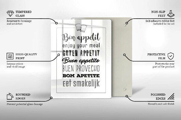 De vidrio templado Inscripción de cocina diciendo
