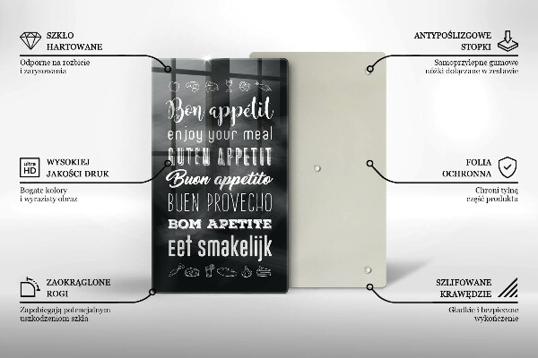 De vidrio templado Inscripción de cocina diciendo