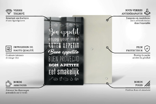 De vidrio templado Inscripción de cocina diciendo