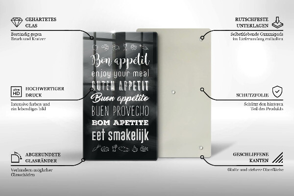 De vidrio templado Inscripción de cocina diciendo