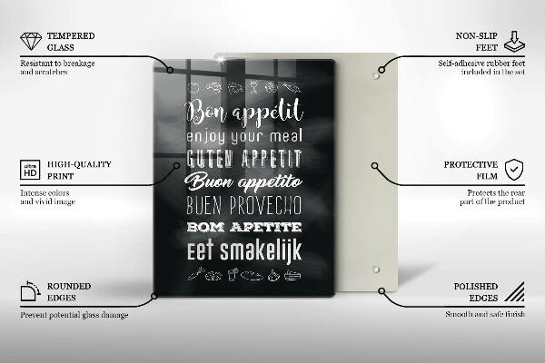 De vidrio templado Inscripción de cocina diciendo