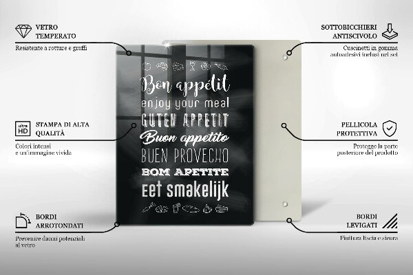 De vidrio templado Inscripción de cocina diciendo