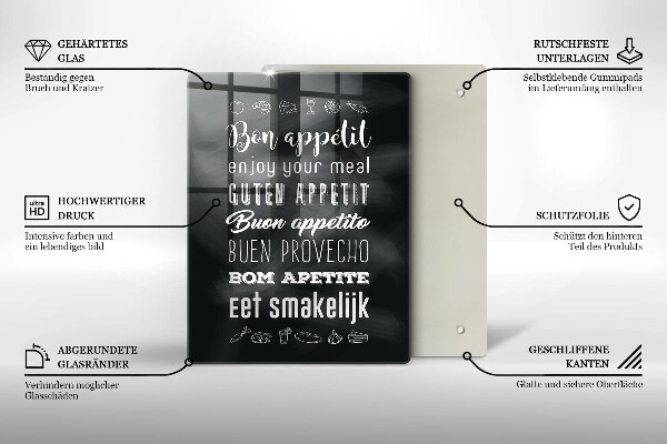 De vidrio templado Inscripción de cocina diciendo