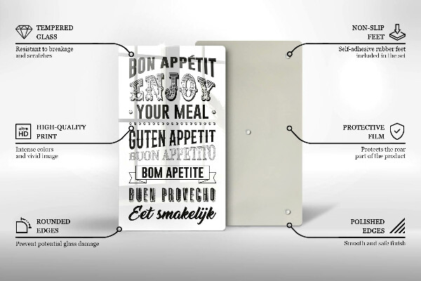 De vidrio templado Inscripción para la cocina frase