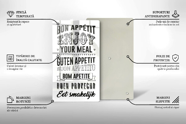 De vidrio templado Inscripción para la cocina frase