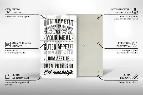 De vidrio templado Inscripción para la cocina frase