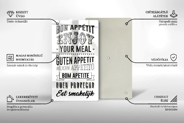 De vidrio templado Inscripción para la cocina frase