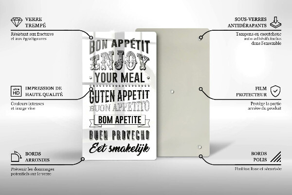 De vidrio templado Inscripción para la cocina frase