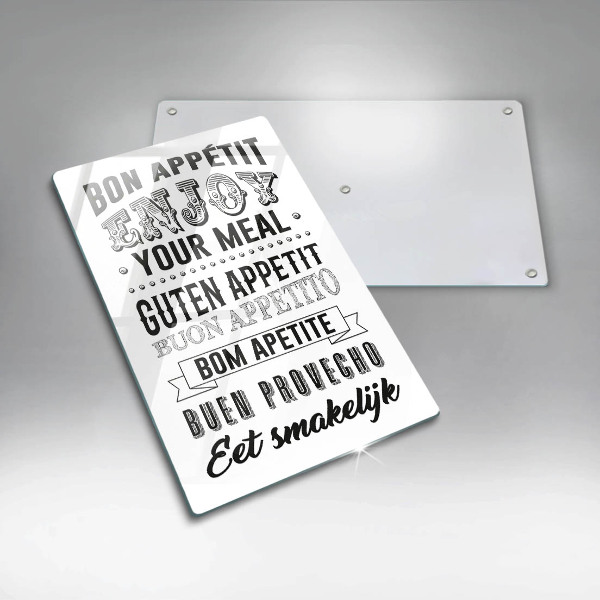 De vidrio templado Inscripción para la cocina frase