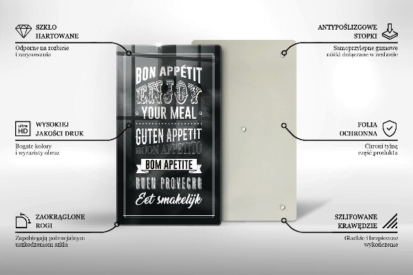 De vidrio templado Inscripción para la cocina frase