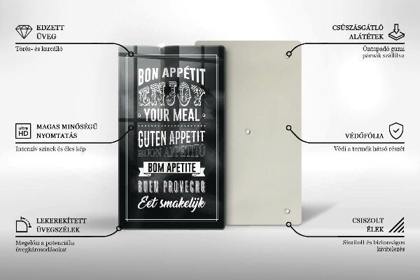 De vidrio templado Inscripción para la cocina frase