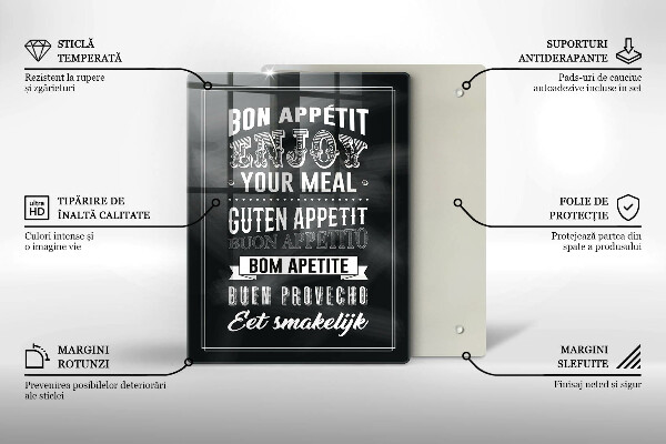 De vidrio templado Inscripción para la cocina frase