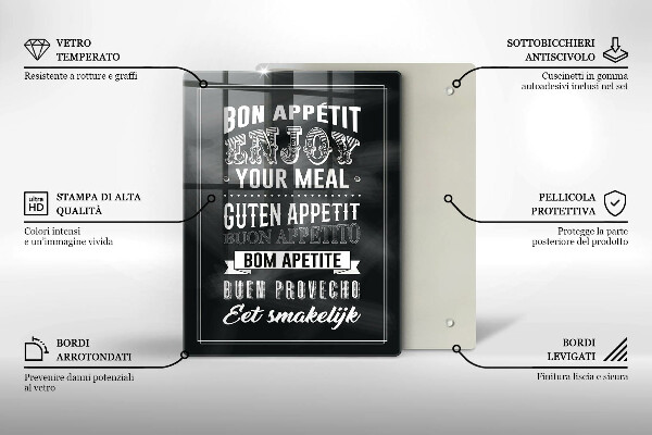 De vidrio templado Inscripción para la cocina frase