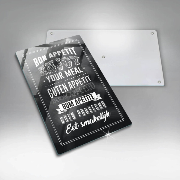 De vidrio templado Inscripción para la cocina frase