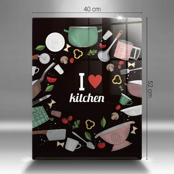 De vidrio templado I love kitchen