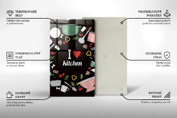 De vidrio templado I love kitchen