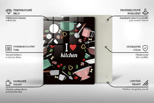 De vidrio templado I love kitchen