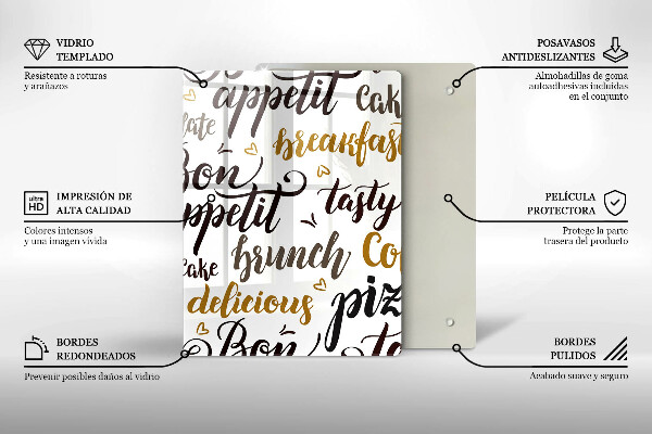 De vidrio templado Bon appetit