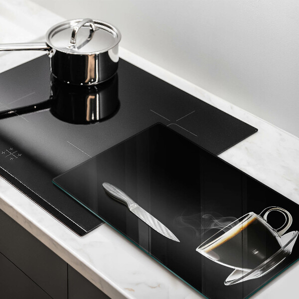 De vidrio templado Un vaso de café caliente