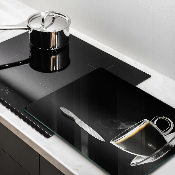 De vidrio templado Un vaso de café caliente