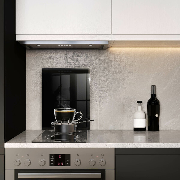 De vidrio templado Un vaso de café caliente