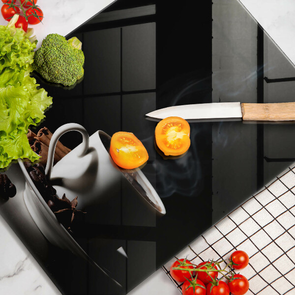 De vidrio templado Una taza de café caliente