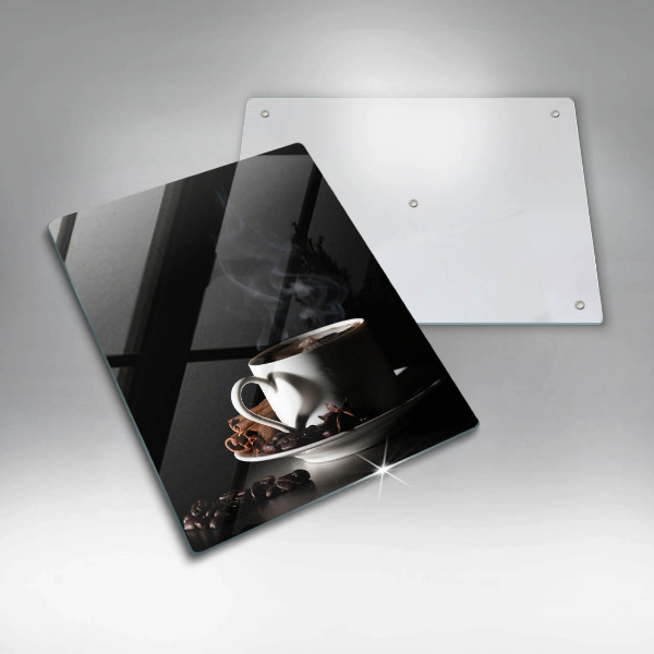 De vidrio templado Una taza de café caliente