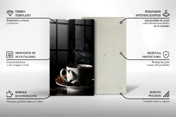 De vidrio templado Una taza de café caliente