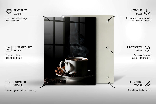 De vidrio templado Una taza de café caliente