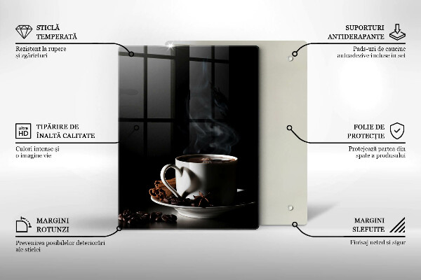 De vidrio templado Una taza de café caliente