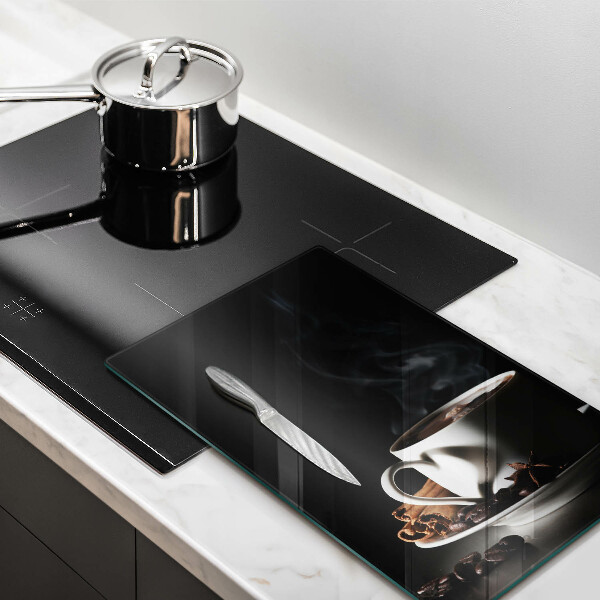 De vidrio templado Una taza de café caliente