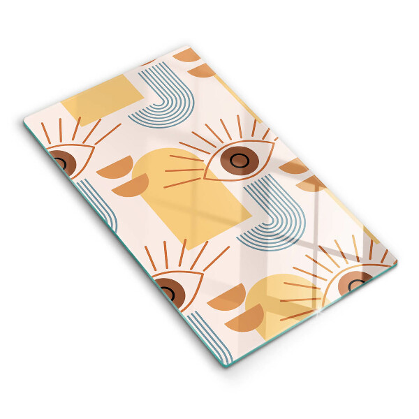 De vidrio templado Patrón de ojos boho