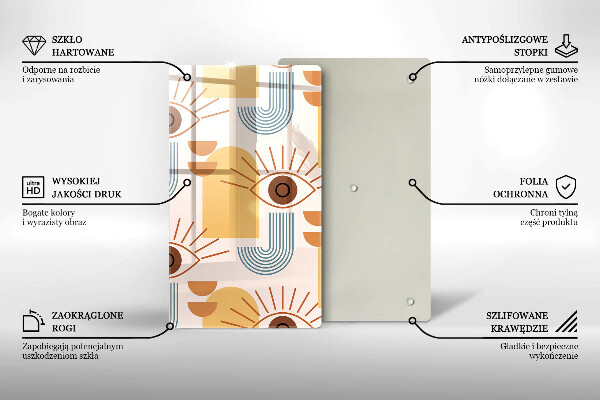 De vidrio templado Patrón de ojos boho