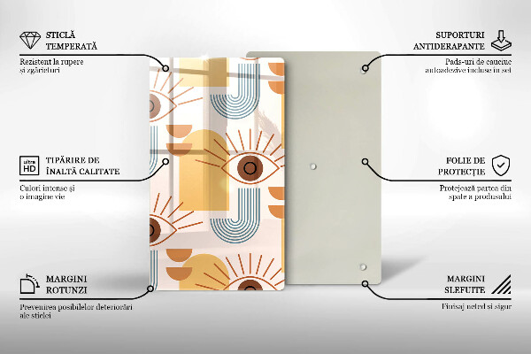 De vidrio templado Patrón de ojos boho