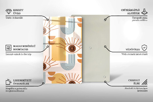 De vidrio templado Patrón de ojos boho