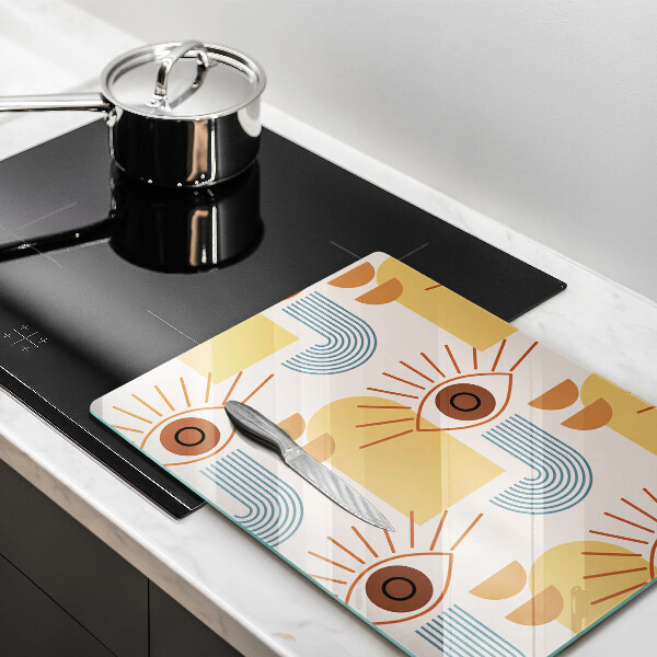 De vidrio templado Patrón de ojos boho