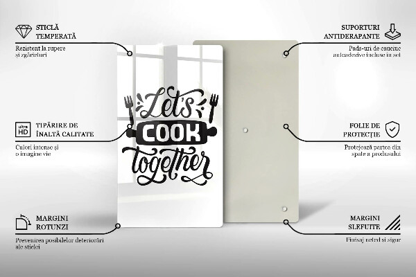 De vidrio templado Let's cook together