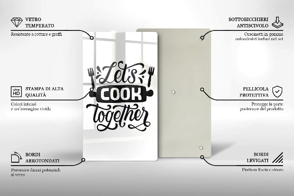 De vidrio templado Let's cook together