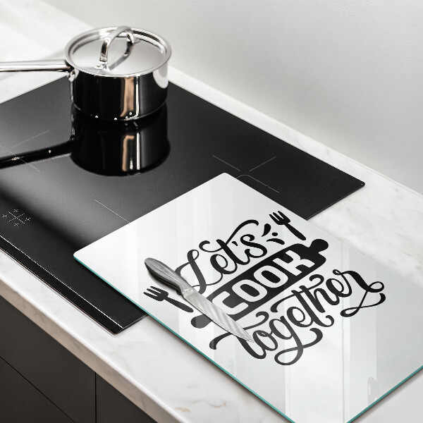 De vidrio templado Let's cook together