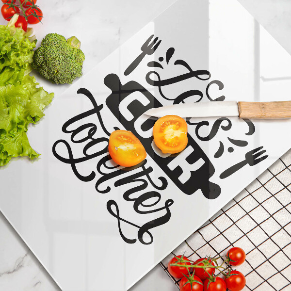 De vidrio templado Let's cook together