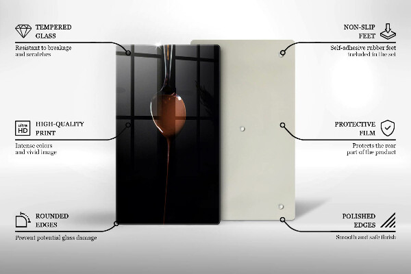 De vidrio templado una cucharada de chocolate