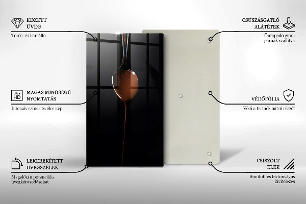 De vidrio templado una cucharada de chocolate