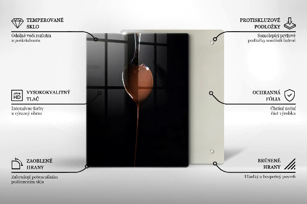 De vidrio templado una cucharada de chocolate